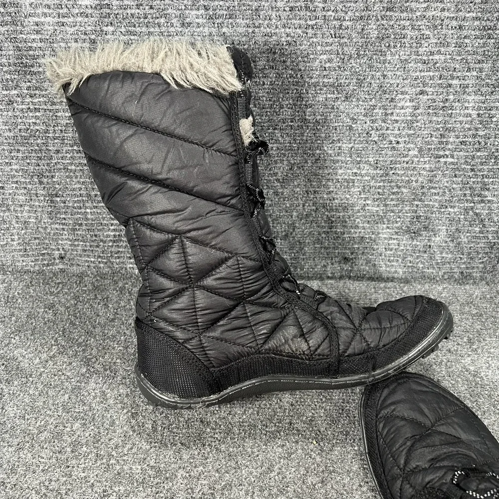 Columbia Boots Womens Size 9 Black Waterproof Quilted Fur Snow Winter YL5164-011